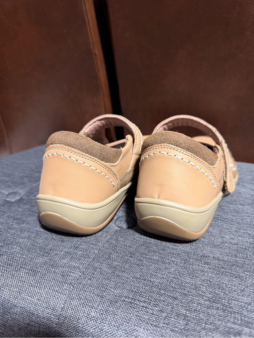 Orthofeet Leather Mary Jane Comfort Shoes Beige Tan size 7.5 Wide - Picture 5 of 8